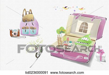 Clip Art - illustration of traveling . Fotosearch