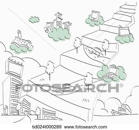 illustration of various media and steps View Large Illustration Stock Illustration - illustration of various media and steps . Fotosearch