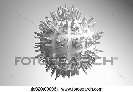 mockup of skyscrapers around the globe View Large Illustration Clip Art - mockup of skyscrapers around the globe. Fotosearch