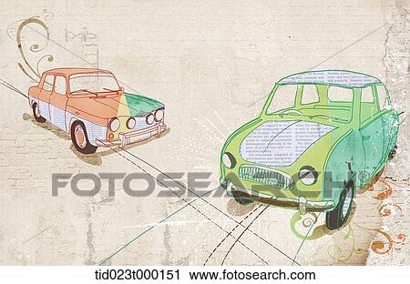 Clip Art - old cars background. Fotosearch