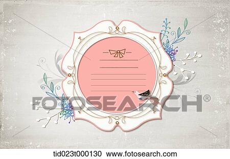 pink and gray postcard with a design of bird View Large Illustration Clipart - pink and gray postcard with a design of bird. Fotosearch
