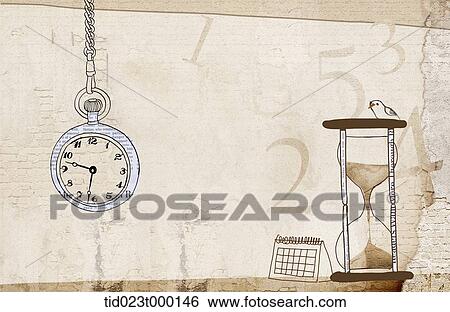 sandglass and clock background View Large Illustration Stock Illustration - sandglass and clock background. Fotosearch