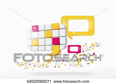 speech bubbles and colorful figures View Large Illustration Clip Art - speech bubbles and colorful figures . Fotosearch