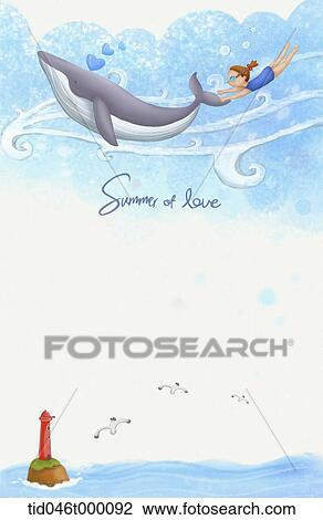 Drawing - summer sea background. Fotosearch