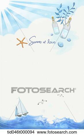 Stock Illustration - summer sea background. Fotosearch