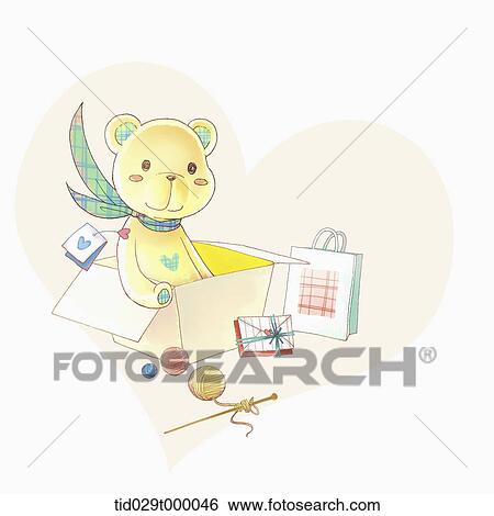 Stock Illustration - teddy bear background. Fotosearch