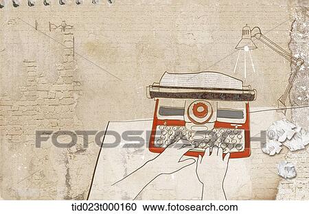 Clipart - typewriter background. Fotosearch