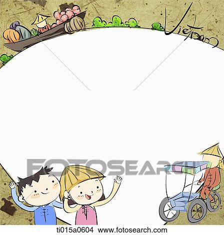 Vietnamese traditonal illustration letter border View Large Illustration Stock Illustration - Vietnamese traditonal illustration letter border. Fotosearch