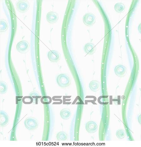 Stock Illustration - wavy green lines with circles in between the lines. Fotosearch