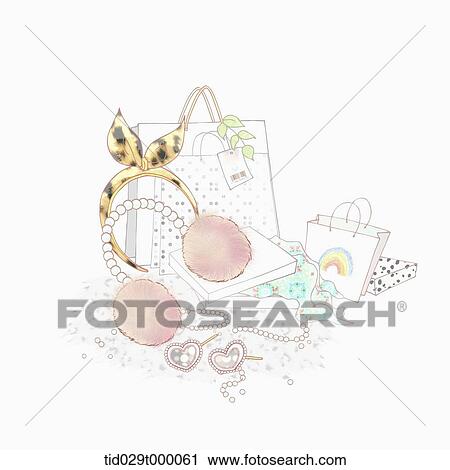 Clip Art - woman accessories background. Fotosearch