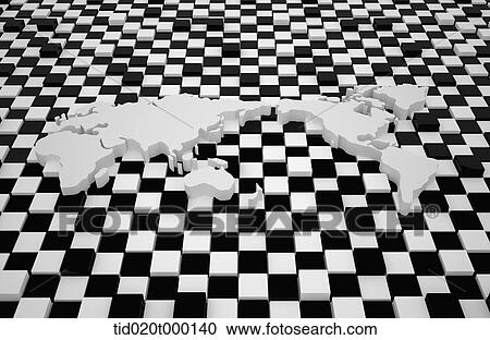 world map on the black and white cubes View Large Illustration Clipart - world map on the black and white cubes . Fotosearch