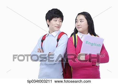 a couple of students standing with their arms folded View Large Photo Image Stock Image - a couple of students standing with their arms folded . Fotosearch
