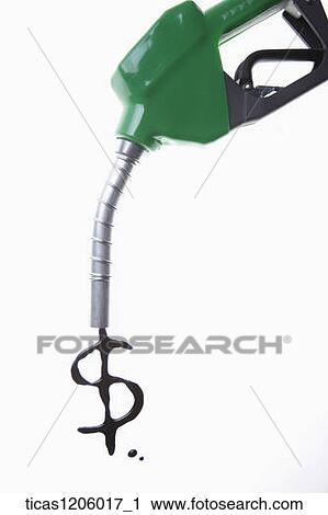 A green gas pump pouring out a dollar sign of oil View Large Photo Image Stock Image - A green gas pump pouring out a dollar sign of oil. Fotosearch