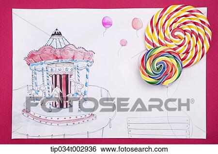 merry-go-around and lollipops View Large Photo Image Stock Photograph - merry-go-around and lollipops. Fotosearch