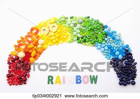 rainbow made of jelly beans View Large Photo Image Stock Image - rainbow made of jelly beans. Fotosearch