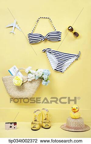 summer vacation items for woman View Large Photo Image Stock Image - summer vacation items for woman. Fotosearch
