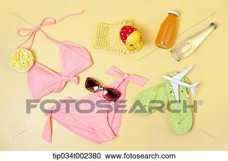 summer vacation items for woman View Large Photo Image Stock Image - summer vacation items for woman. Fotosearch