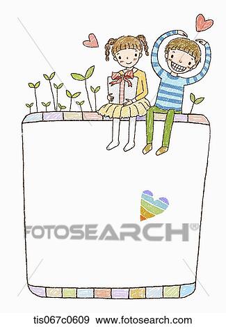 A boy and girl on the message box with heart View Large Photo Image Stock Photo - A boy and girl on the message box with heart. Fotosearch