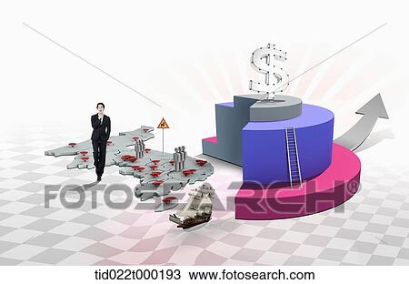 A businessman and business performance chart View Large Photo Image Stock Image - A businessman and business performance chart. Fotosearch