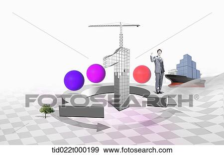 A businessman and business performance chart View Large Photo Image Stock Photo - A businessman and business performance chart. Fotosearch