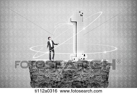 A businessman and the number one structure View Large Photo Image Stock Photograph - A businessman and the number one structure. Fotosearch
