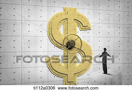 A businessman standing in front of dollar safe View Large Photo Image Stock Photograph - A businessman standing in front of dollar safe . Fotosearch