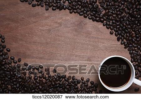 A cup of coffee and coffee bean View Large Photo Image Stock Photo - A cup of coffee and coffee bean . Fotosearch