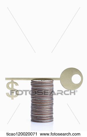 A dollar key on the coin View Large Photo Image Stock Image - A dollar key on the coin . Fotosearch