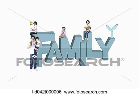 A family around the blue family structure View Large Photo Image Stock Photograph - A family around the blue family structure. Fotosearch
