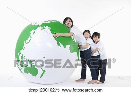 A family hugging a green globe View Large Photo Image Stock Photography - A family hugging a green globe. Fotosearch