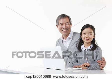 Stock Photo - A family in the white frame. Fotosearch