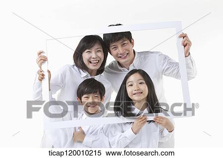 Stock Photography - A family in the white frame. Fotosearch