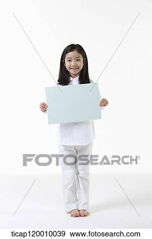 Stock Photo - A girl smiling with white frame. Fotosearch