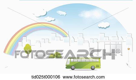 A green bus in the downtown View Large Photo Image Stock Photograph - A green bus in the downtown. Fotosearch