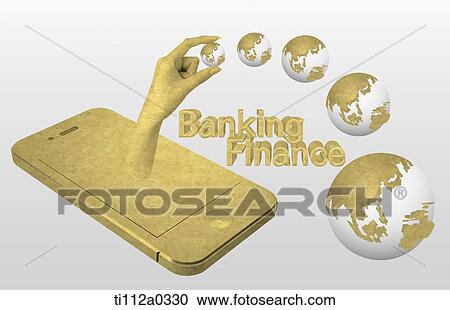 A hand picking the globe from the phone and the banking finance View Large Photo Image Stock Image - A hand picking the globe from the phone and the banking finance. Fotosearch