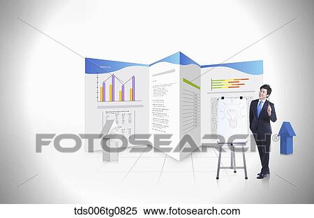 A man with chart and white board View Large Photo Image Stock Photography - A man with chart and white board. Fotosearch