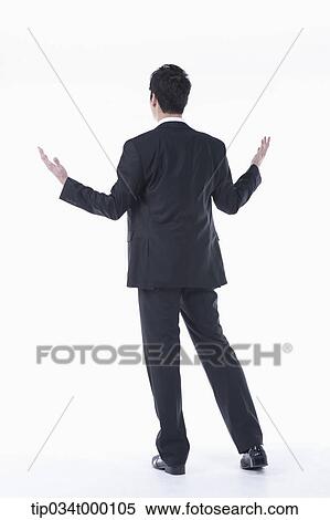 Stock Photography - A man with his arms open . Fotosearch