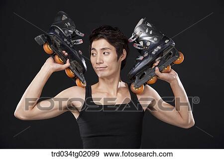 A man with in-line skate View Large Photo Image Stock Photo - A man with in-line skate. Fotosearch