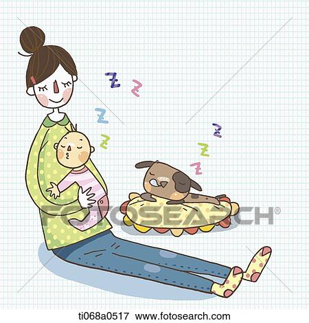 A mother and sleeping baby View Large Photo Image Stock Photo - A mother and sleeping baby . Fotosearch