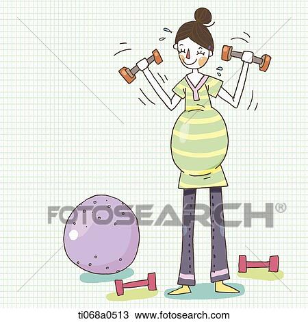A pregnant woman exercising with dumbbell View Large Photo Image Stock Image - A pregnant woman exercising with dumbbell. Fotosearch
