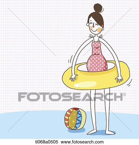 A pregnant woman ready for swimming View Large Photo Image Stock Photography - A pregnant woman ready for swimming . Fotosearch
