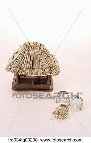 A straw house with small strainers View Large Photo Image Stock Photo - A straw house with small strainers. Fotosearch