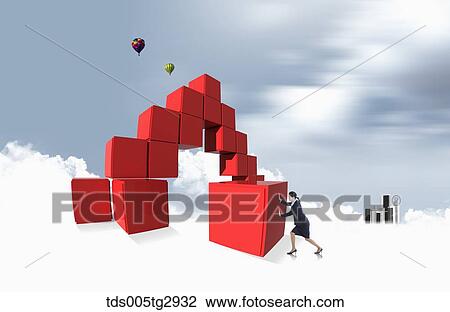 A woman pushing the red box into other stacked boxes View Large Photo Image Stock Image - A woman pushing the red box into other stacked boxes. Fotosearch