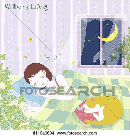 Picture - A woman taking deep sleep . Fotosearch