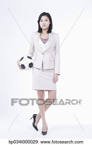A woman with soccer ball View Large Photo Image Stock Photo - A woman with soccer ball . Fotosearch