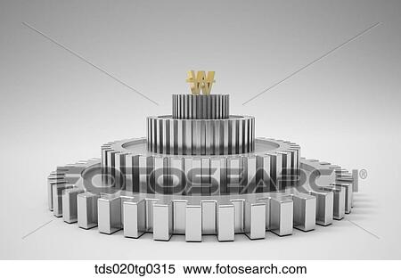 Stock Photography - A won mark on the toothed wheels. Fotosearch