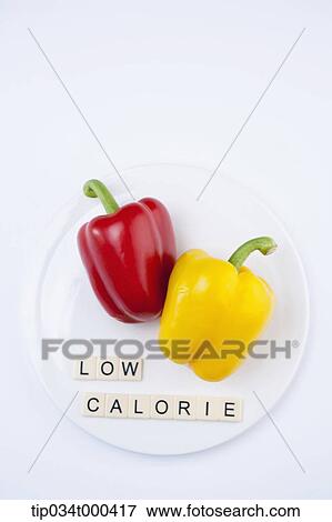 Bell pepper and low calorie on the dish View Large Photo Image Stock Photo - Bell pepper and low calorie on the dish . Fotosearch