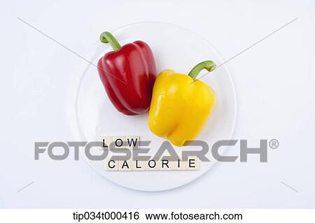 Bell pepper and low calorie on the dish View Large Photo Image Stock Photograph - Bell pepper and low calorie on the dish . Fotosearch