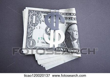 Bill of dollar with dollar clip View Large Photo Image Stock Photo - Bill of dollar with dollar clip . Fotosearch
