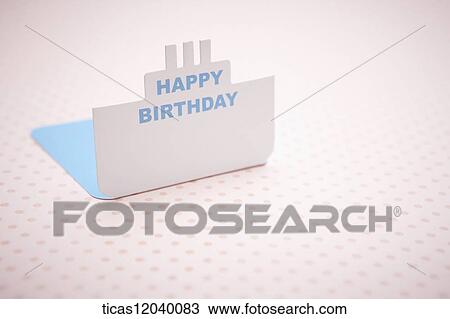 Blue happy birthday card View Large Photo Image Stock Image - Blue happy birthday card. Fotosearch